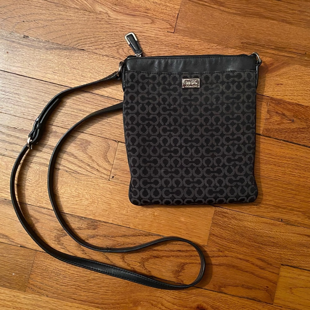 COACH crossbody | Black with blue interior purse